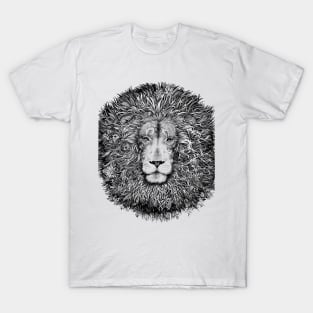 Majestic lion - black and white T-Shirt